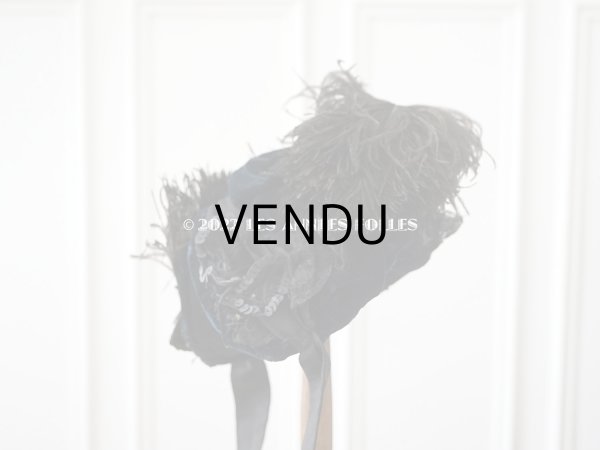 画像4: 19世紀 アンティーク  ベルギーの画家　Félicien Rops　婦人の遺品 菫の布花付き帽子 (4)