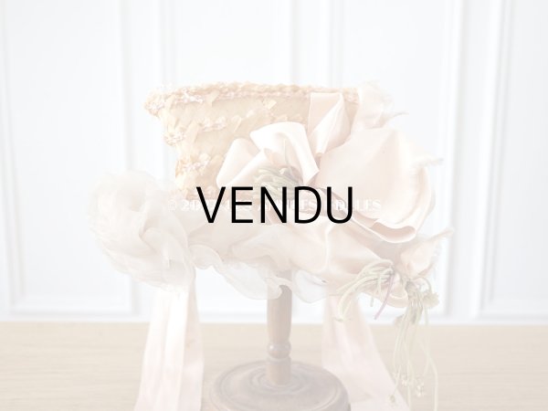 画像3: 19世紀 アンティーク  大きなピンクのリボンが結ばれた 貴婦人の帽子　ボンマルシェ百貨店　-AU BON MARCHE - (3)