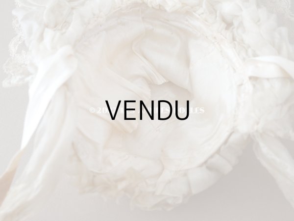 画像12: 19世紀末 アンティーク 小さな女の子の帽子 シルクシフォン&レース  (12)