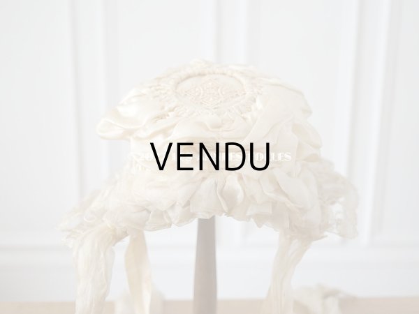 画像6: 19世紀末 アンティーク 小さな女の子の帽子 シルクシフォン&レース  (6)