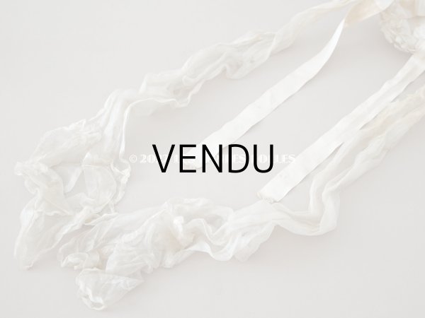 画像15: 19世紀末 アンティーク 小さな女の子の帽子 シルクシフォン&レース  (15)