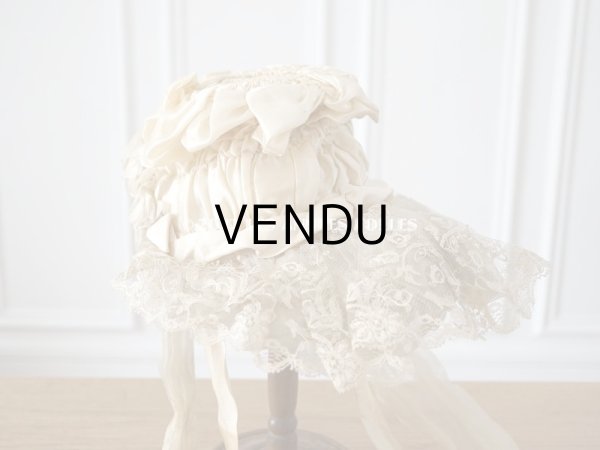 画像4: 19世紀末 アンティーク 小さな女の子の帽子 シルクシフォン&レース  (4)