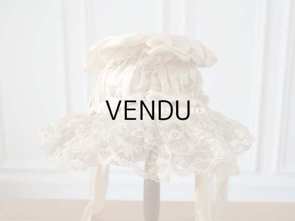 画像3: 19世紀末 アンティーク 小さな女の子の帽子 シルクシフォン&レース  (3)