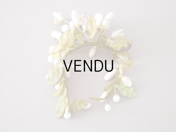 画像4: 1900年代 アンティーク ドール用 ワックスフラワーの小さなヘッドリース & ブーケ (4)