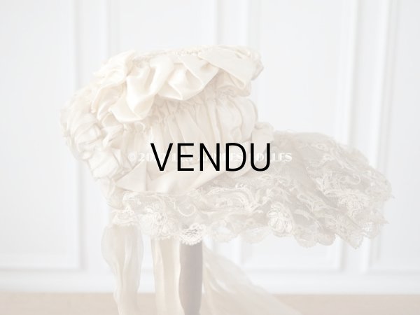 画像5: 19世紀末 アンティーク 小さな女の子の帽子 シルクシフォン&レース  (5)