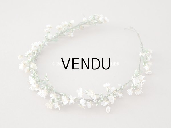 画像3: 19世紀末 アンティーク 白い小さなの布花のティアラ 花冠　 (3)