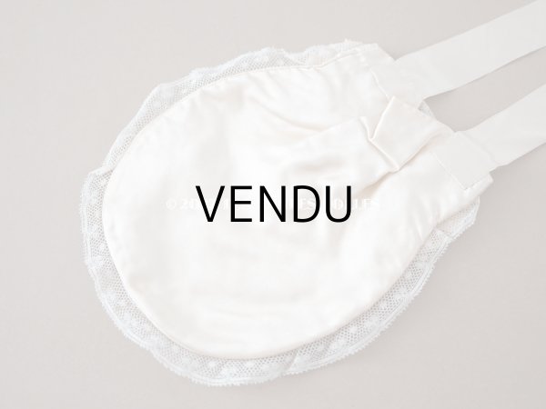 画像11: アンティーク  初聖体のオモニエール 淡いピンクのシルクリボン & 花模様のホワイトワーク(手刺繍) (11)