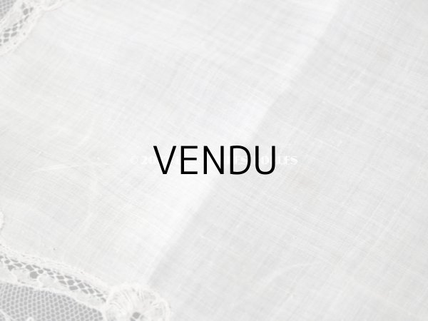 画像11: 1866年 アンティーク  結婚式のハンカチ アプリカシオン・アングルテール (ボビンレース)　 (11)