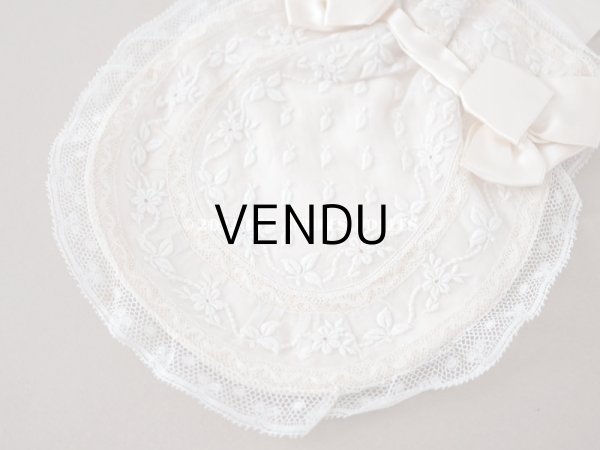 画像5: アンティーク  初聖体のオモニエール 淡いピンクのシルクリボン & 花模様のホワイトワーク(手刺繍) (5)