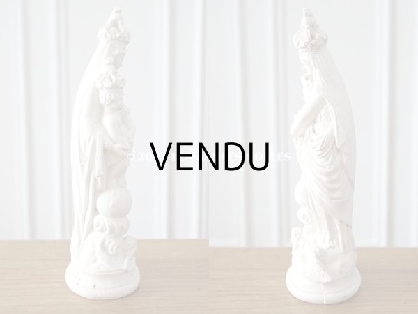 画像12: 1900年代 アンティーク 聖母マリア＆幼いキリストの石膏像 (12)