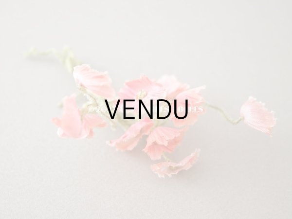 画像7: アンティーク ひなげしの布花のセット ドールハット (7)