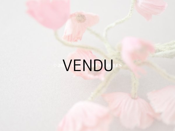 画像6: アンティーク ひなげしの布花のセット ドールハット (6)