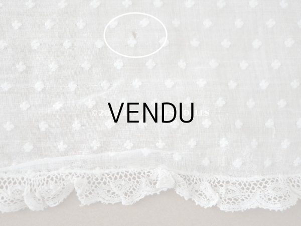 画像8: アンティーク  とても小さな花刺繍入り コットン生地  34.5×46.5cm (8)