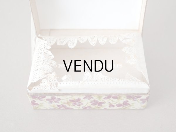 画像9: 19世紀 アンティーク 菫のお菓子箱 チョコレートボックス　レースペーパー付 (9)