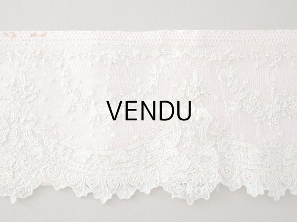 画像12: 18世紀 アンティーク ニードルレース アランソンレース 薔薇のガーランド 89cm 9cm幅 ポワン・ダランソン (12)
