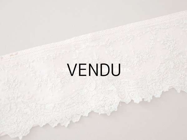 画像10: 18世紀 アンティーク ニードルレース アランソンレース 薔薇のガーランド 89cm 9cm幅 ポワン・ダランソン (10)