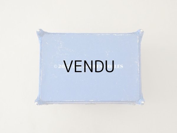 画像6: 19世紀末 アンティーク 　裁縫箱　鍵付き マリンブルーのベルベット＆シルククッション (6)