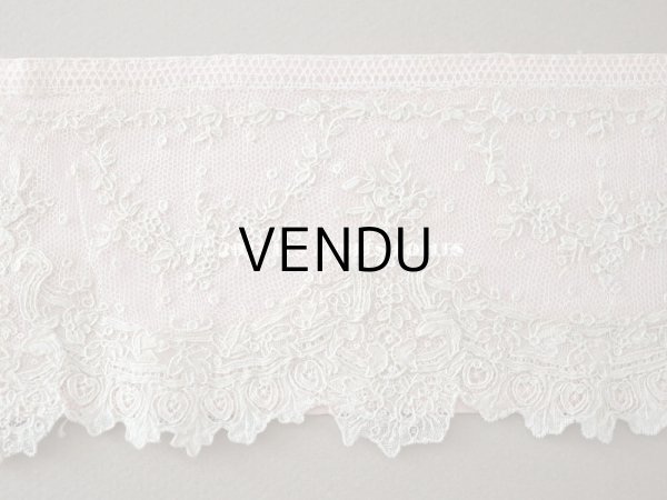 画像13: 18世紀 アンティーク ニードルレース アランソンレース 薔薇のガーランド 89cm 9cm幅 ポワン・ダランソン (13)