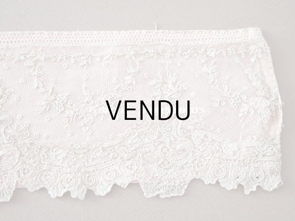 画像14: 18世紀 アンティーク ニードルレース アランソンレース 薔薇のガーランド 89cm 9cm幅 ポワン・ダランソン (14)