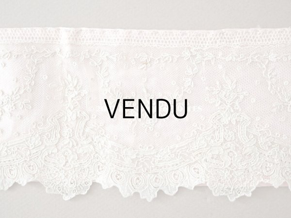 画像18: 18世紀 アンティーク ニードルレース アランソンレース 薔薇のガーランド 89cm 9cm幅 ポワン・ダランソン (18)