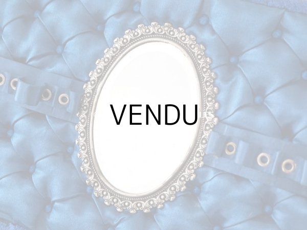 画像18: 19世紀末 アンティーク 　裁縫箱　鍵付き マリンブルーのベルベット＆シルククッション (18)