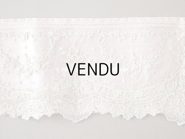 画像17: 18世紀 アンティーク ニードルレース アランソンレース 薔薇のガーランド 89cm 9cm幅 ポワン・ダランソン (17)