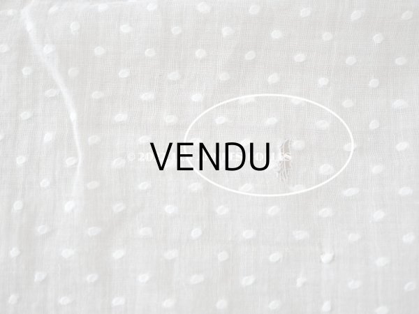 画像14: アンティーク  ドットの刺繍入り コットン生地 78×224cm (14)