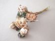 画像2: 19世紀 ナポレオン3世時代 アンティーク 薔薇のブーケの布花 パウダーピンク (2)