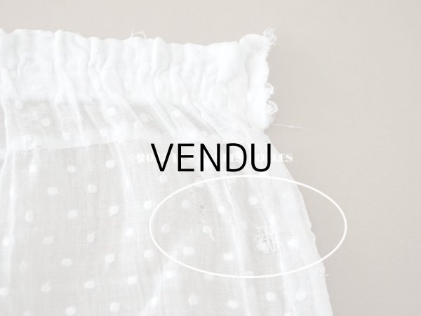 画像7: アンティーク  ドットの刺繍入り コットン生地 57×73cm (7)