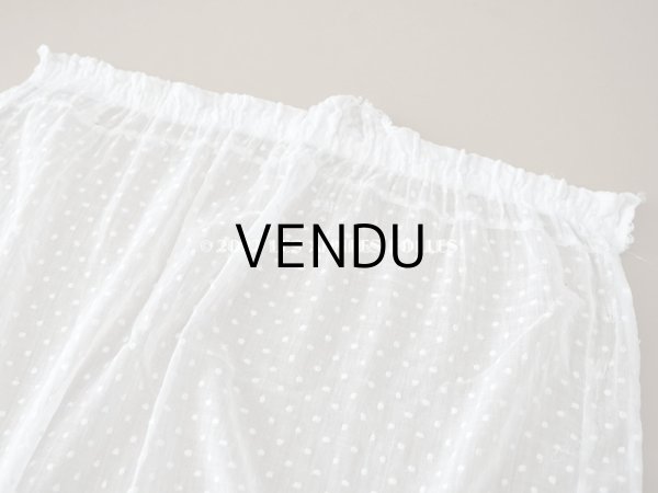 画像4: アンティーク  ドットの刺繍入り コットン生地 57×73cm (4)