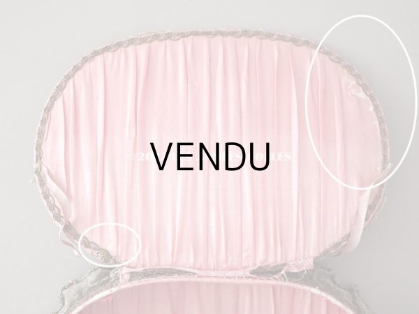 画像16: アンティーク シルク製　ロココモチーフ＆花かごのレース&ロココトリム カルトナージュボックス  (16)