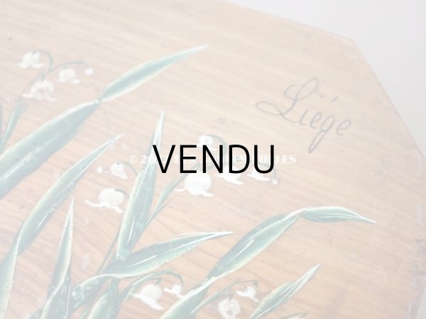 画像6: アンティーク モシュリンヌ　鈴蘭のジュエリーボックス パウダーブルーのシルク製クッション (6)