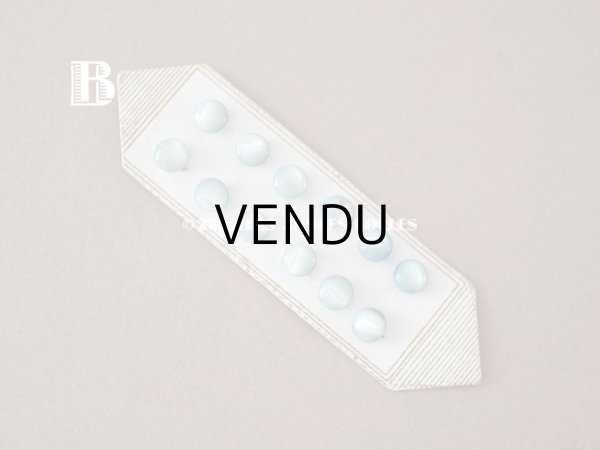 画像7: 1920年 アンティーク マザーオブパール製 極小 ボタン 6mm 12ピース シェルボタン ブルー (7)