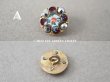 画像2: 19世紀末 アンティーク エナメルボタン 薔薇 ハンドペイント マーカサイト＆グラスストーン 9mm (2)