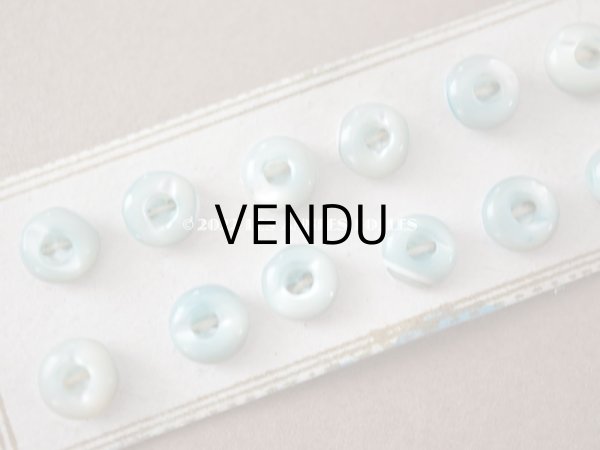 画像5: 1920年 アンティーク マザーオブパール製 極小 ボタン 6mm 12ピース シェルボタン ブルー (5)