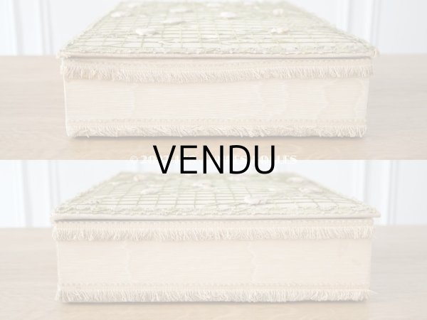 画像5: アンティーク 薔薇のロココモチーフのガーランド 大きなカルトナージュボックス パウダーピンク 48×32.5×9.5cm (5)