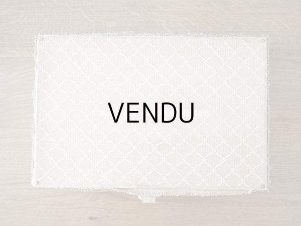 画像20: アンティーク 薔薇のロココモチーフのガーランド 大きなカルトナージュボックス パウダーピンク 48×32.5×9.5cm (20)