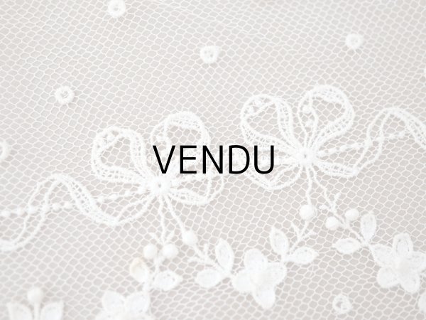 画像5: アンティーク リボン＆花のガーランド 小さなポンポン付 幅広レース   幅18cm (5)