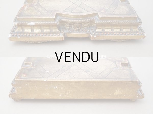 画像8: 19世紀 アンティーク 木製の台座　ゴールド 花のモチーフ (8)