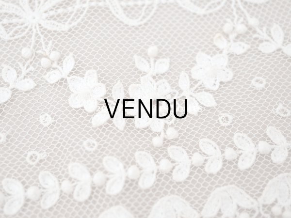 画像7: アンティーク リボン＆花のガーランド 小さなポンポン付 幅広レース   幅18cm (7)