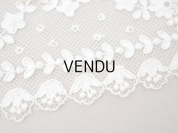 画像6: アンティーク リボン＆花のガーランド 小さなポンポン付 幅広レース   幅18cm (6)