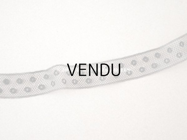 画像2: 1920年代 アンティーク ドット柄　チュールレース 黒 1.5cm幅  (2)