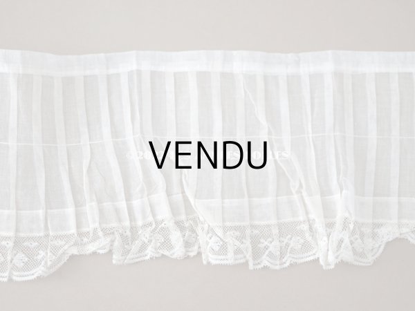 画像5: 1900年代 アンティーク 幅広 ドレスの裾  プリーツ入り レース付き 幅18cm　1.5m エクリュ (5)