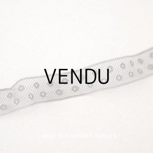 画像: 1920年代 アンティーク ドット柄　チュールレース 黒 1.5cm幅 