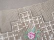 画像6: 1930年代  アンティーク ピンクの薔薇の刺繍入り 淡いベージュのレース　1.9m (6)