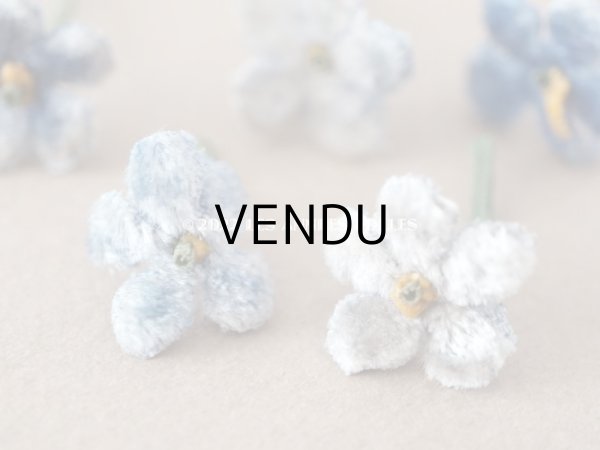 画像3: アンティーク 布花材料  ベルベットの花びらのセット ３9〜40ピースのセット ブルー　15mm (3)