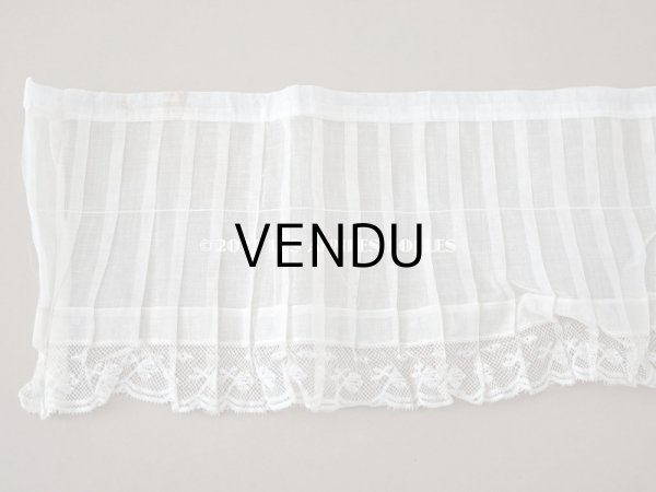 画像4: 1900年代 アンティーク 幅広 ドレスの裾  プリーツ入り レース付き 幅18cm　1.5m エクリュ (4)