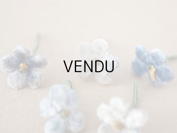 画像4: アンティーク 布花材料  ベルベットの花びらのセット ３9〜40ピースのセット ブルー　15mm (4)