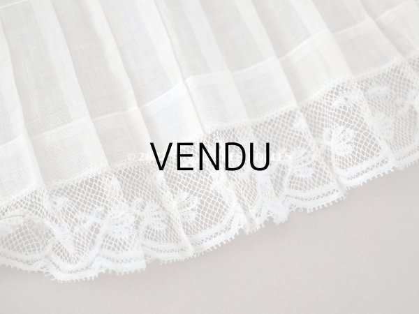 画像3: 1900年代 アンティーク 幅広 ドレスの裾  プリーツ入り レース付き 幅18cm　1.5m エクリュ (3)