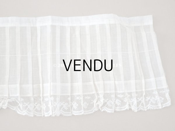 画像6: 1900年代 アンティーク 幅広 ドレスの裾  プリーツ入り レース付き 幅18cm　1.5m エクリュ (6)